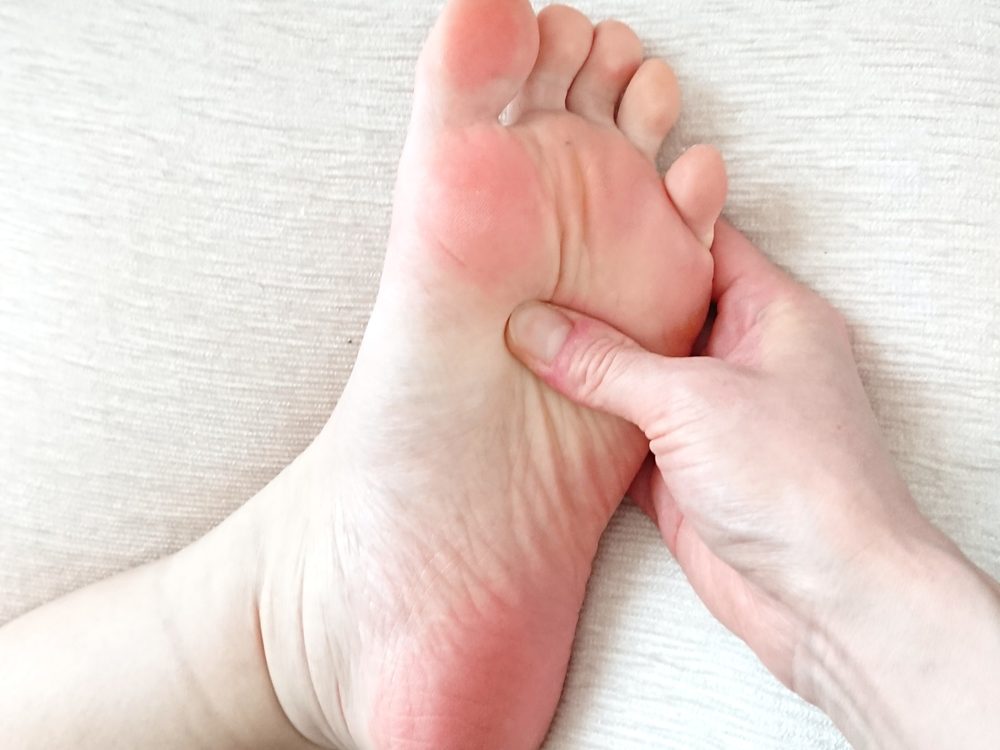 足裏マッサージの様子